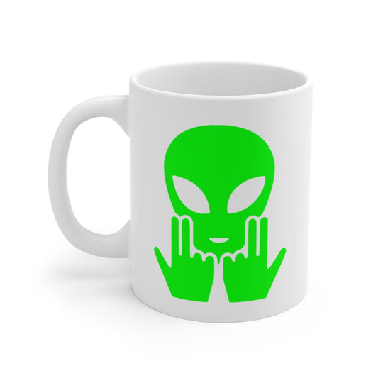 Teecustom Mug Alien Signe JUL OVNI  Vert Style Rap Français Cadeau Original et Fun