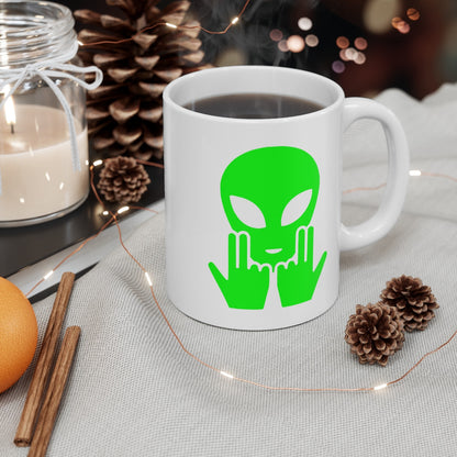 Teecustom Mug Alien Signe JUL OVNI  Vert Style Rap Français Cadeau Original et Fun