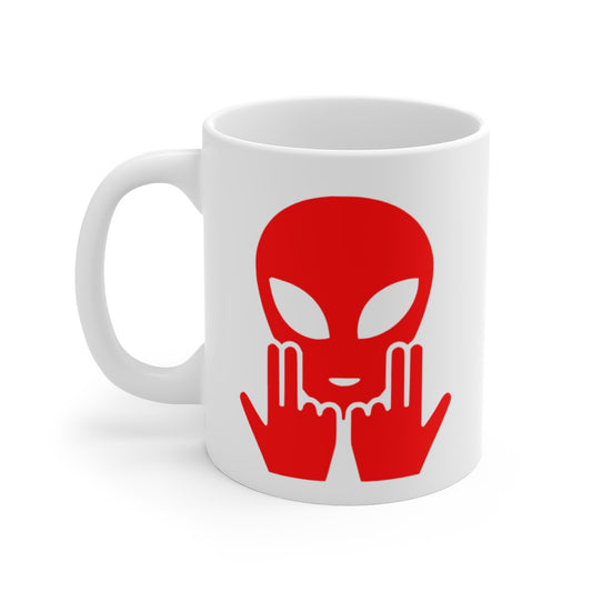 Teecustom Mug Alien Signe JUL OVNI  Rouge Style Rap Français Cadeau Original et Fun