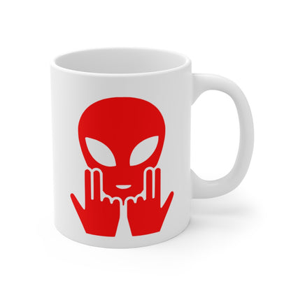Teecustom Mug Alien Signe JUL OVNI  Rouge Style Rap Français Cadeau Original et Fun
