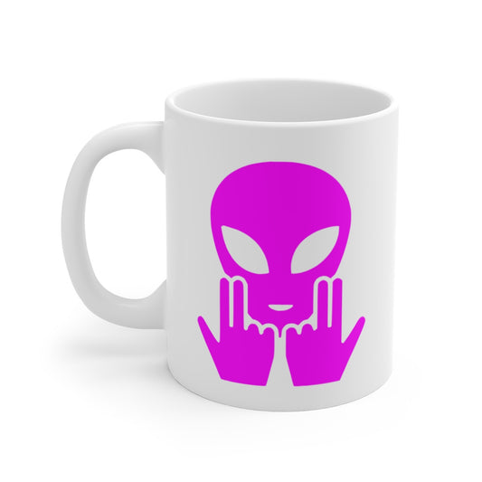 Teecustom Mug Alien Signe JUL OVNI Style Rap  Rose Français Cadeau Original et Fun