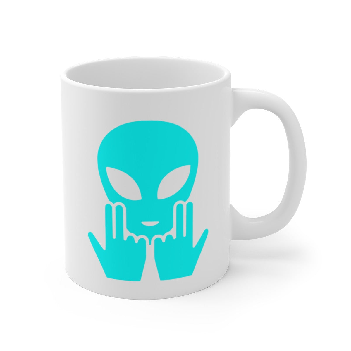 Teecustom Mug Alien Signe JUL  Bleu OVNI Style Rap Français Cadeau Original et Fun