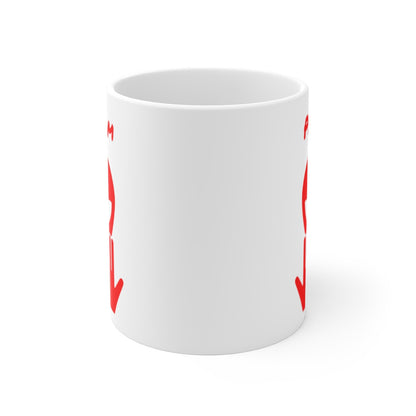 Mug Alien Personnalisé avec Prénom Tasse Humour OVNI Rouge Signe Jul Cadeau Drôle et Original