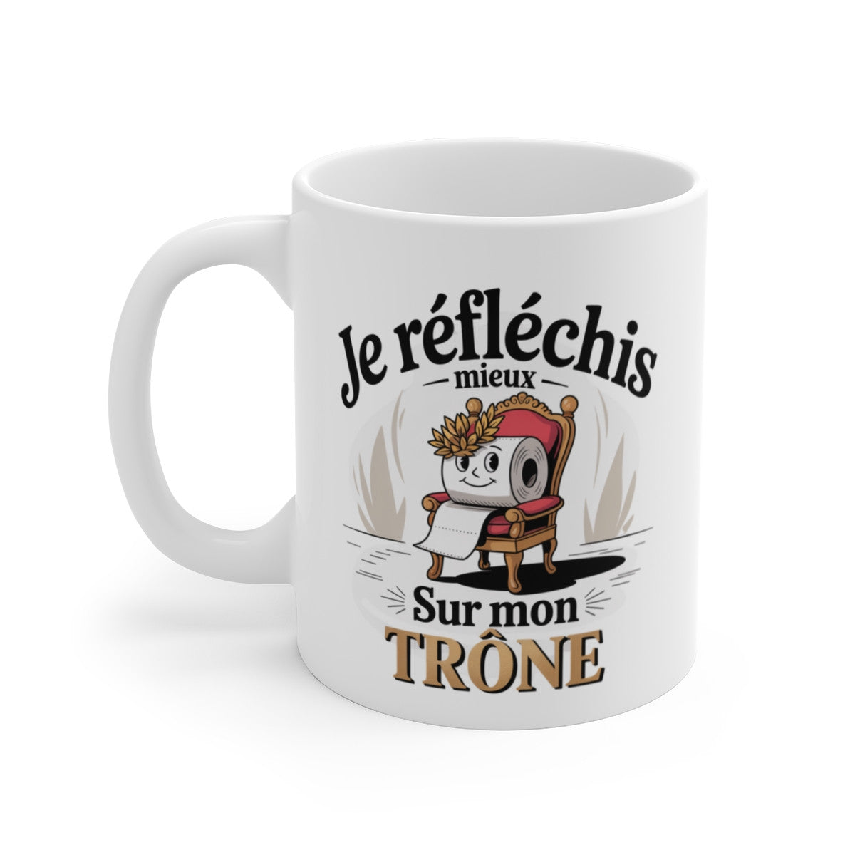 Tasse Toilette Humoristique – Mug Trône Papier WC Drôle – Cadeau Rigolo Pause Café 325ml