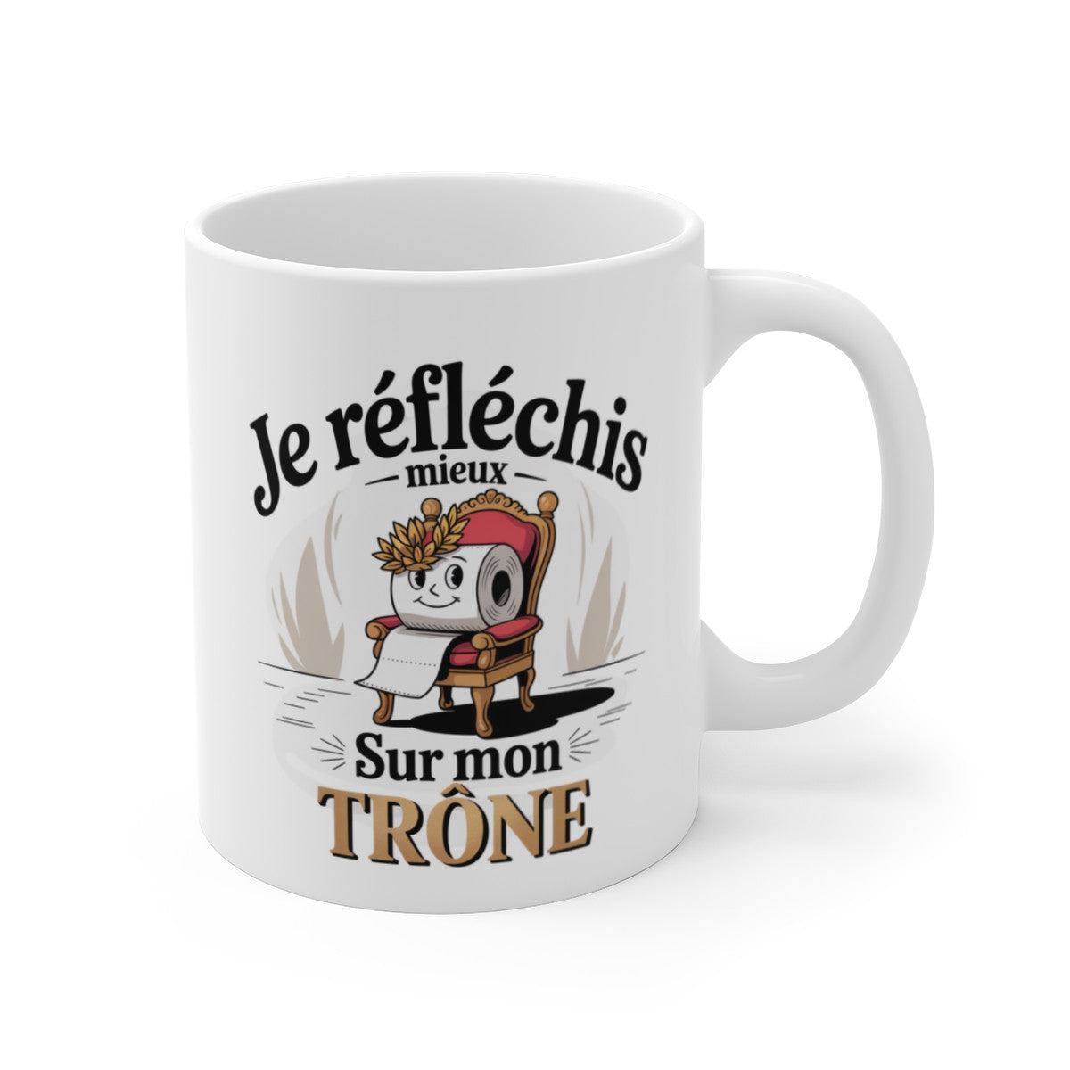 Tasse Toilette Humoristique – Mug Trône Papier WC Drôle – Cadeau Rigolo Pause Café 325ml