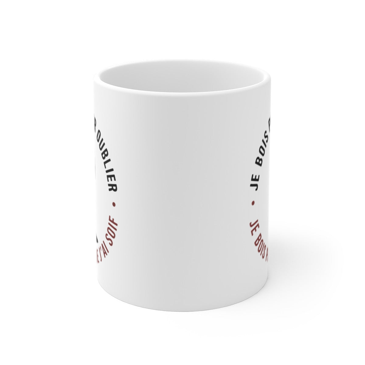 Tasse Drôle Vin Rouge – Je Bois Parce Que J’ai Soif – Mug Humour Apéro Verre Clin d’Œil 325ml – Idée Cadeau Œnophile