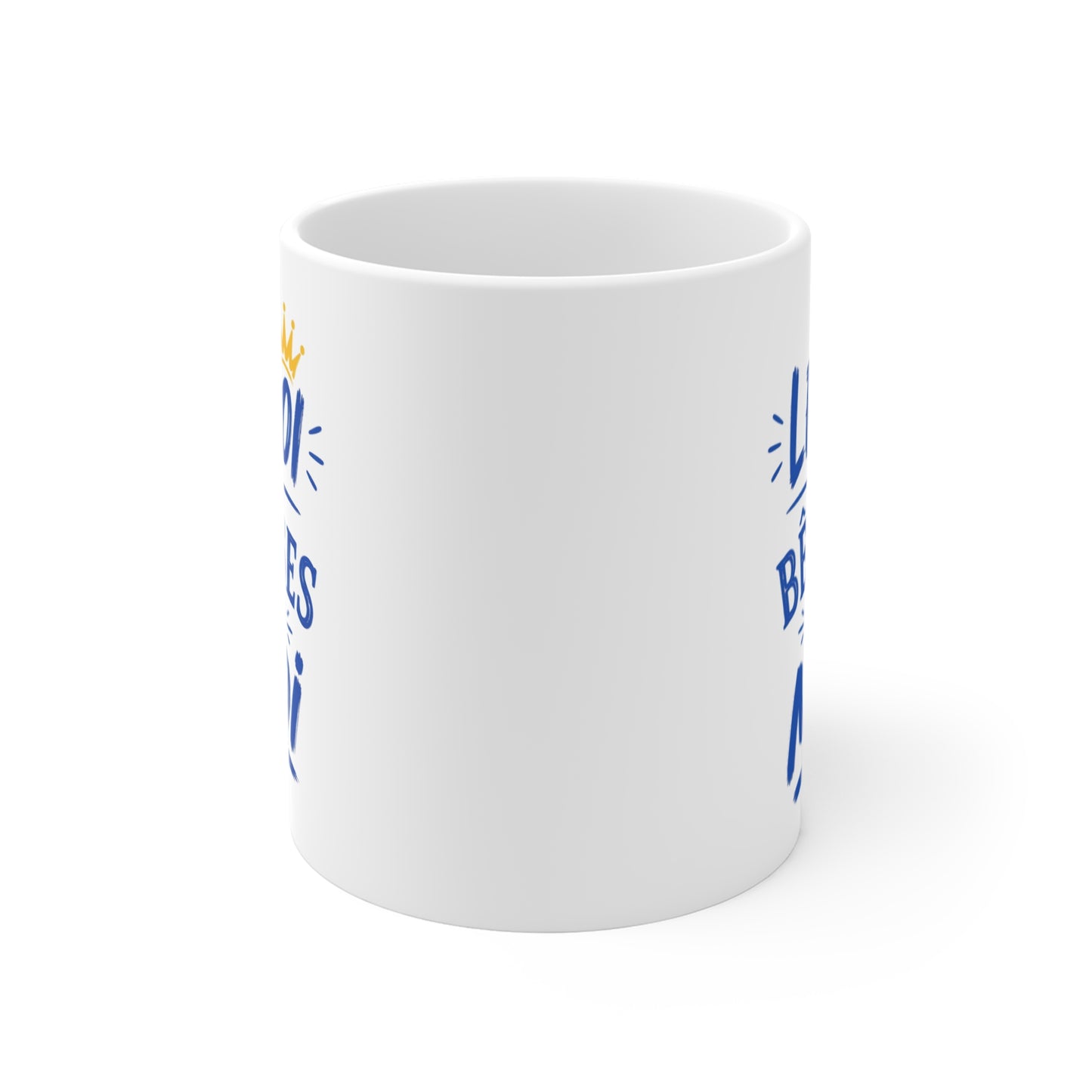 Tasse Le Roi des Bêtises C’est Moi – Mug Humour Garçon Homme – Cadeau Drôle Bleu et Or 325ml