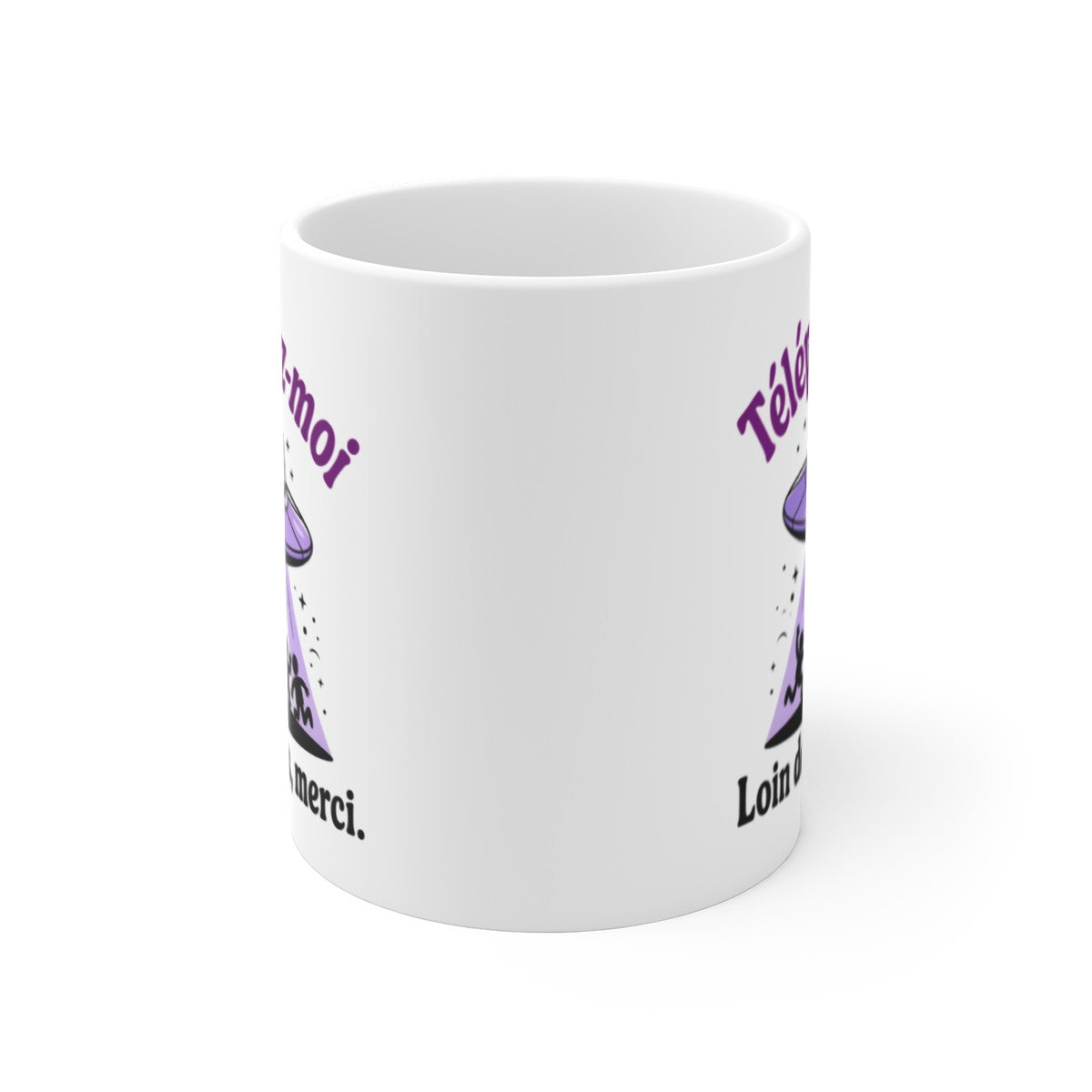 Tasse Alien Téléportation – Mug Humour Antisocial Geek – Extraterrestre Drôle et Original 325ml