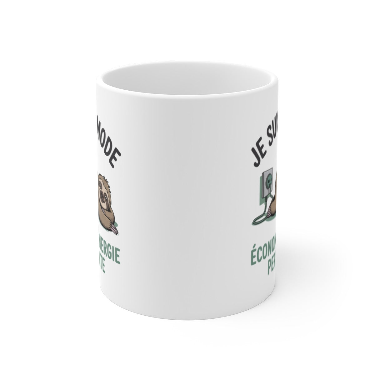 Tasse Paresseux Drôle – Mug Économie d’Énergie Permanente – Humour Fatigue Recharge 325ml