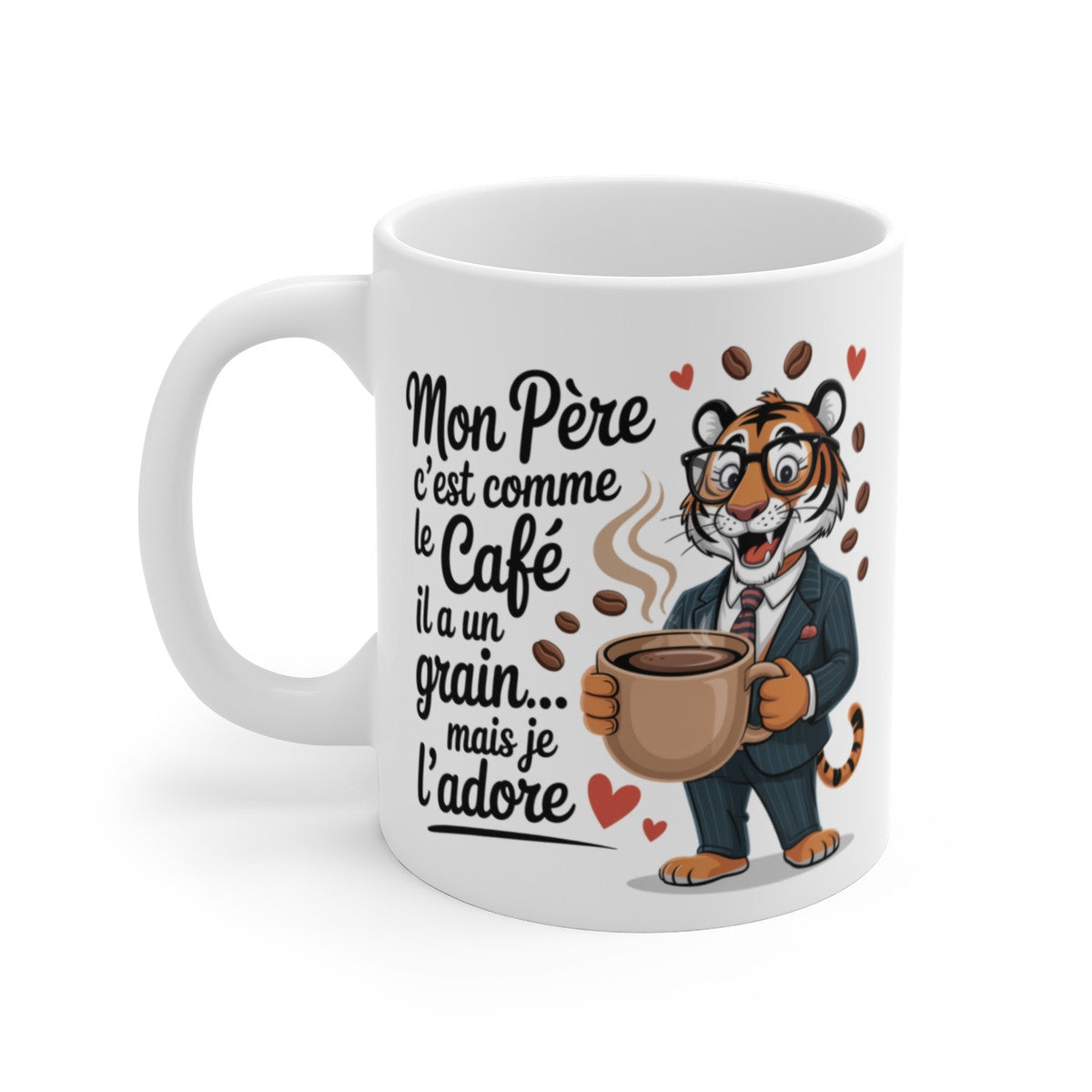 Tasse Humour Mon Père Tigre Costume – Mug Café Papa Original et Classe – Cadeau Fête des Pères 325ml