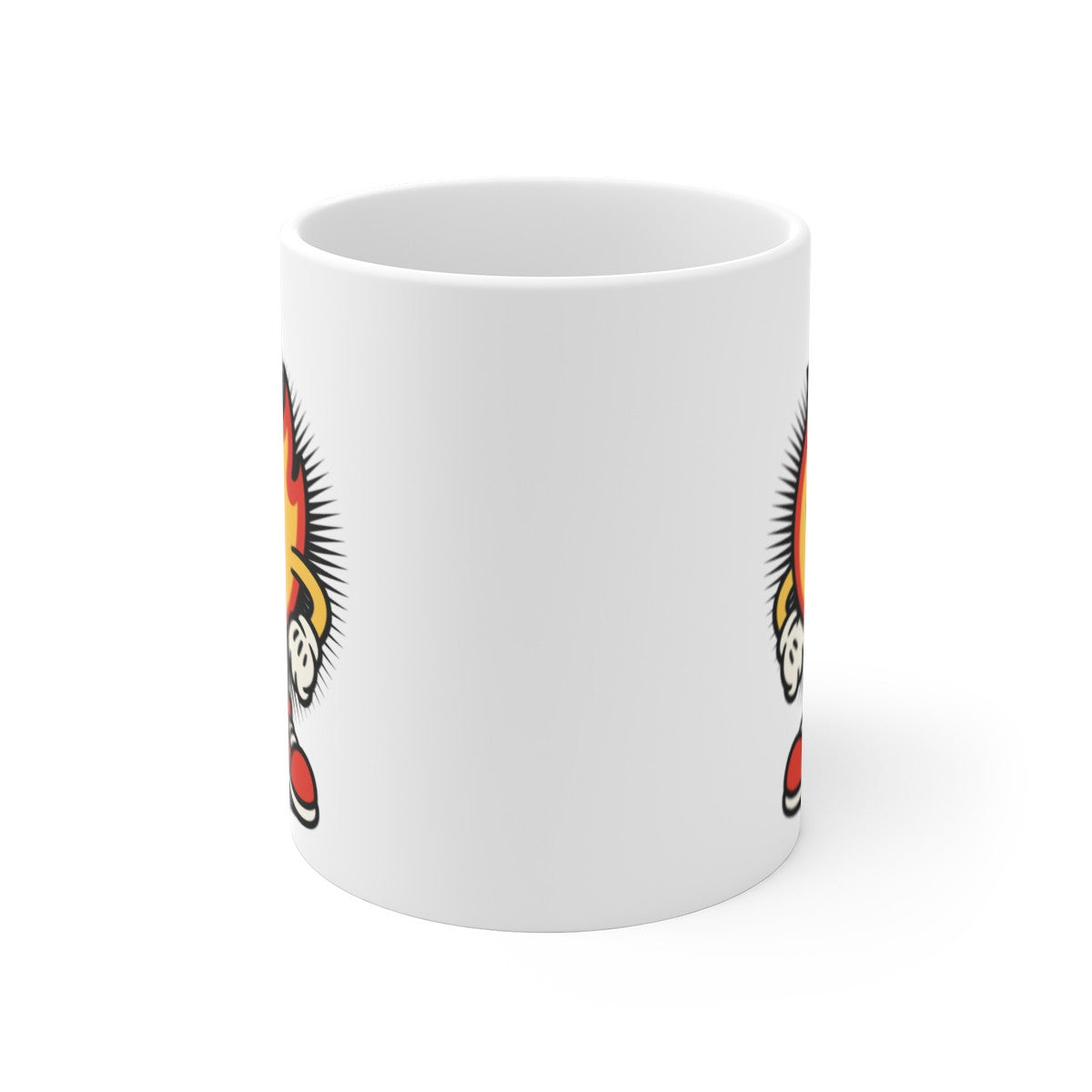 Tasse Céramique Flamme Souriante – Mug Fun Design Cartoon – Cadeau Original Énergie Positive 325ml
