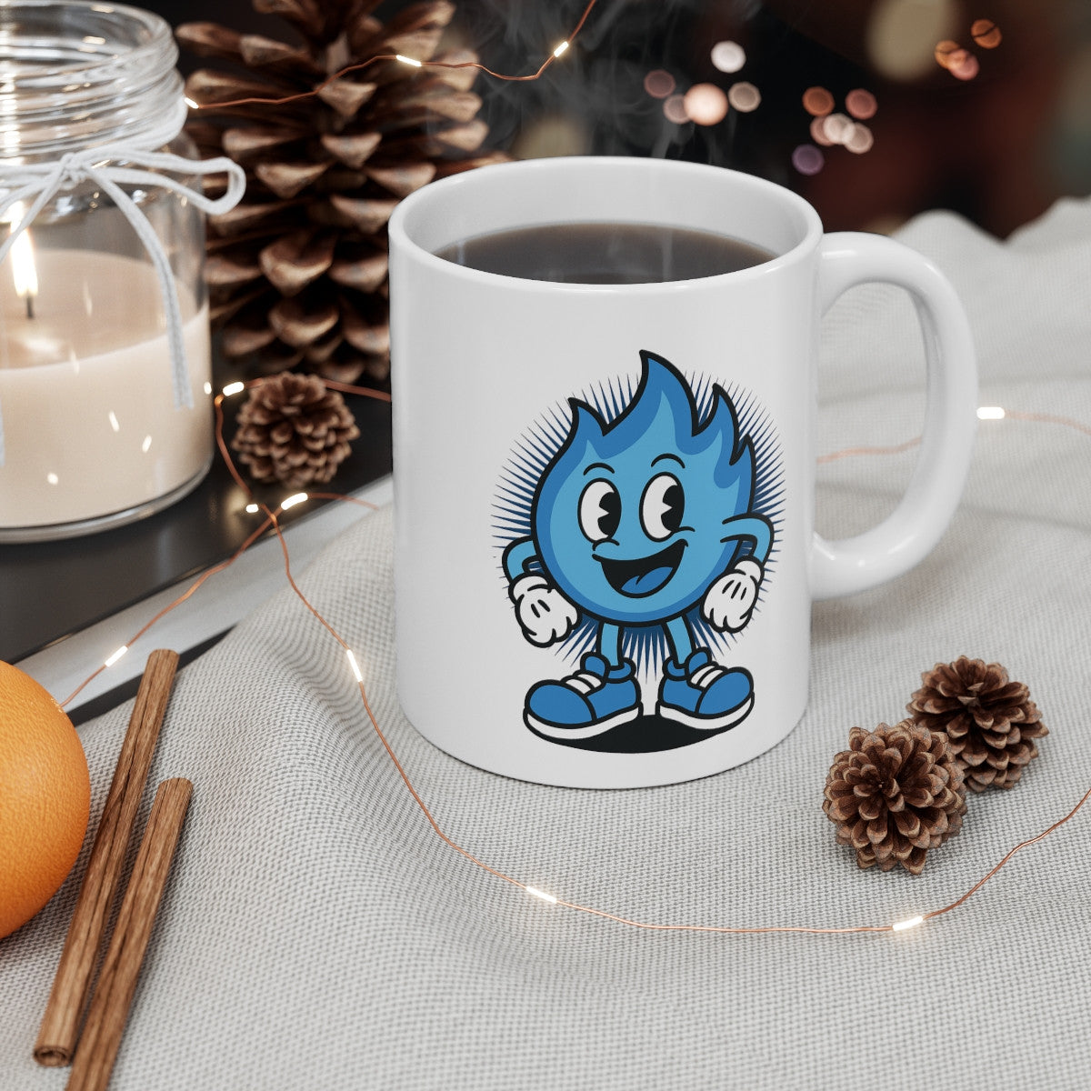 Tasse Flamme Bleue Rigolote – Mug Cartoon Cool Design Personnage – Cadeau Fun Pop Culture 325ml