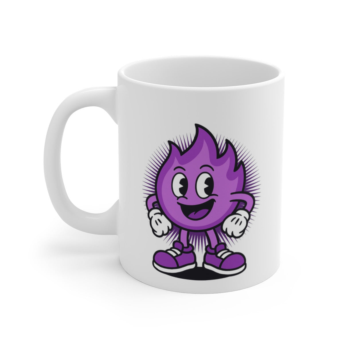 Tasse Flamme Violette Drôle – Mug Cartoon Pop Art – Cadeau Original Personnage Stylé 325ml
