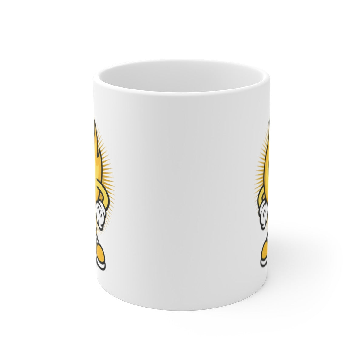 Tasse Flamme Jaune Drôle – Mug Cartoon Solaire Énergique – Cadeau Positif Pop Design 325ml