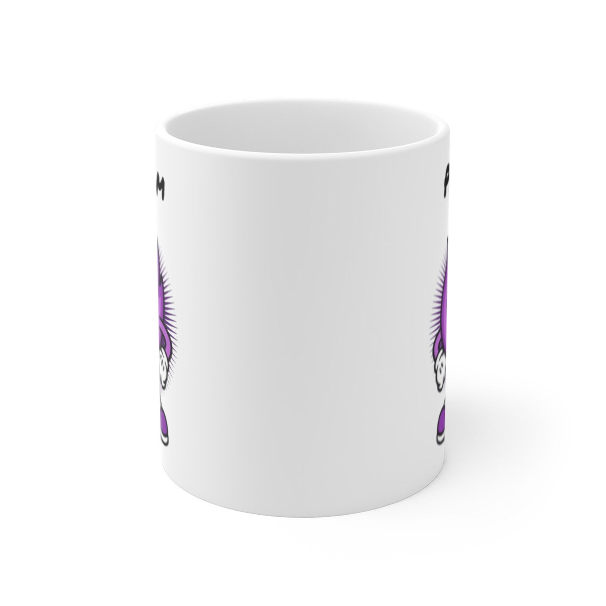 Tasse Personnalisable Flamme Violette – Mug Cartoon avec Prénom – Cadeau Fun Original 325ml