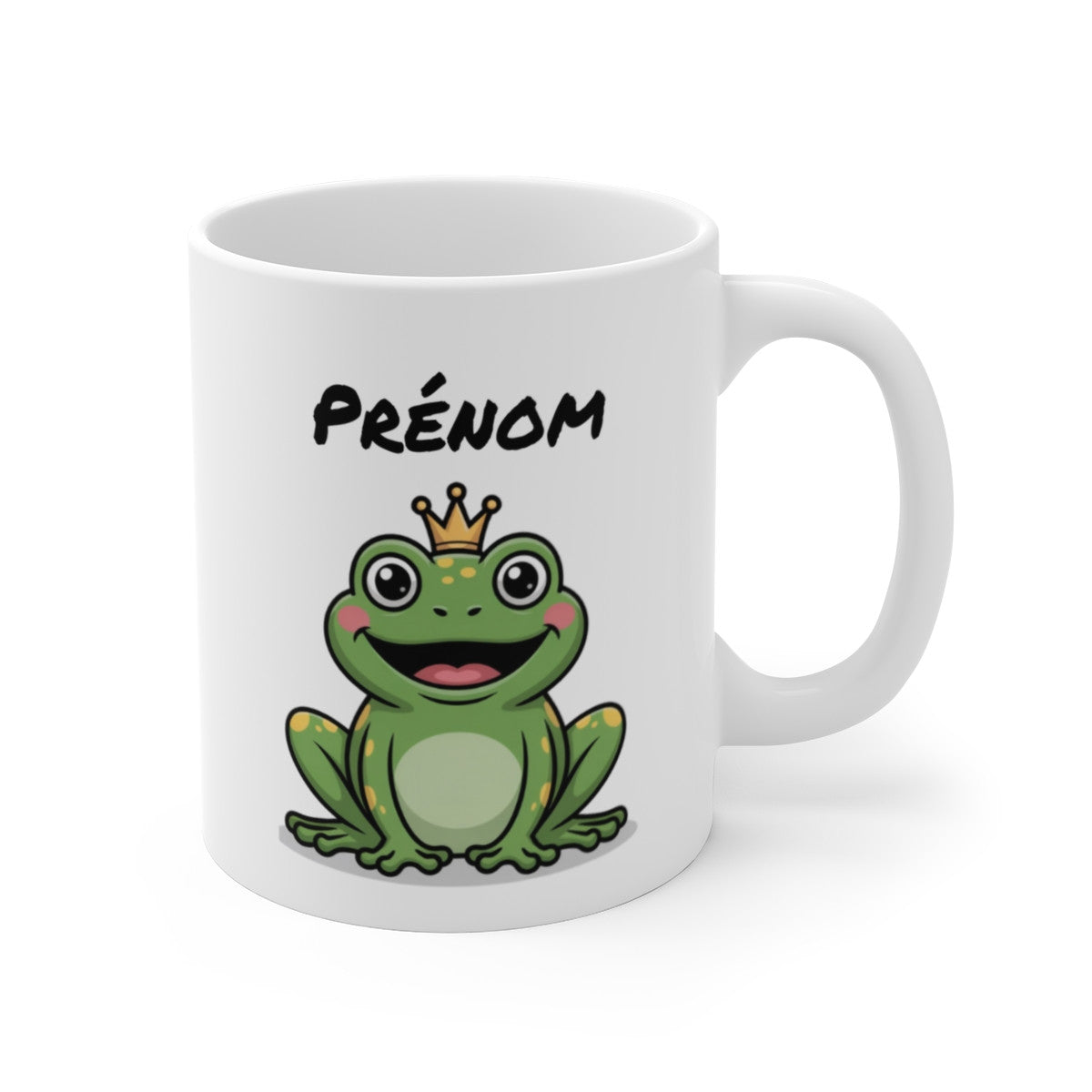 Tasse Personnalisable Grenouille Royale – Mug Cartoon avec Prénom – Cadeau Mignon et Original 325ml