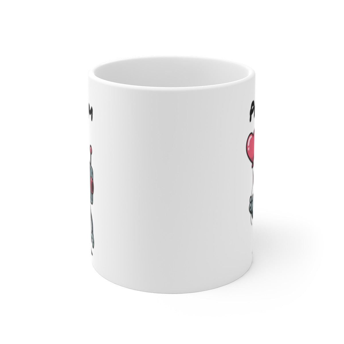 Tasse Personnalisable Robot Cœur – Mug Cartoon Rétro Amour Geek – Cadeau Mignon avec Prénom 325ml