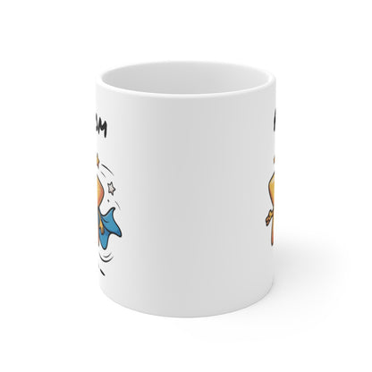 Tasse Personnalisable Étoile Souriante – Mug Super-Héros Cartoon avec Prénom – Cadeau Enfant Mignon 325ml