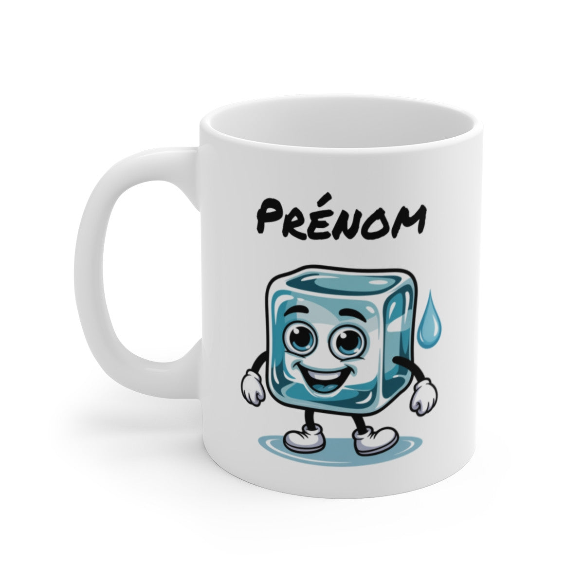 Tasse Personnalisable Glaçon Marrant – Mug Ice Cube Cartoon avec Prénom – Cadeau Original Fun 325ml