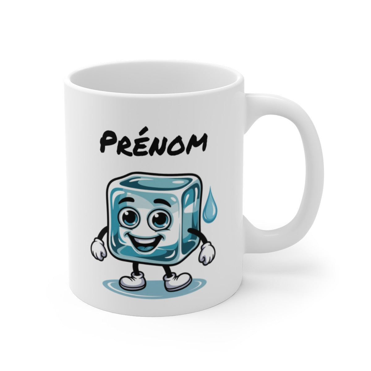 Tasse Personnalisable Glaçon Marrant – Mug Ice Cube Cartoon avec Prénom – Cadeau Original Fun 325ml