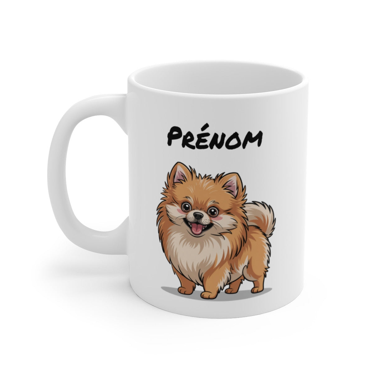 Tasse Personnalisable Chien Pomeranian – Mug Spitz Nain Mignon avec Prénom – Cadeau Fan de Chiens 325ml