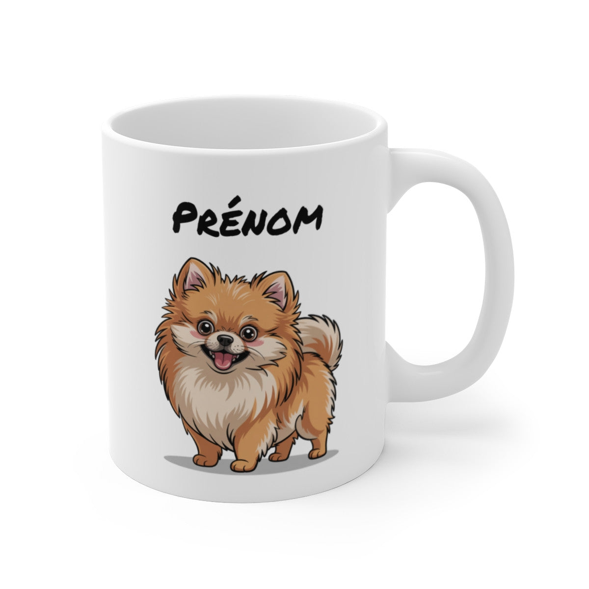 Tasse Personnalisable Chien Pomeranian – Mug Spitz Nain Mignon avec Prénom – Cadeau Fan de Chiens 325ml