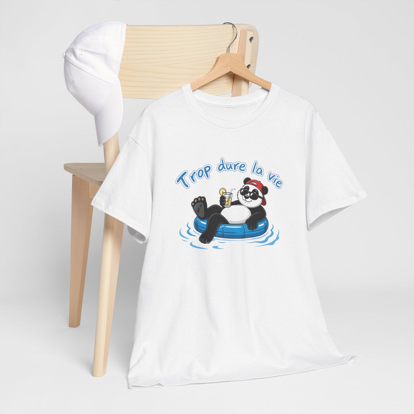 T-Shirt Panda Trop Dure La Vie – Tee Shirt Humour Vacances Chill Été – T-Shirt Drôle Homme Femme Détente Cadeau Original