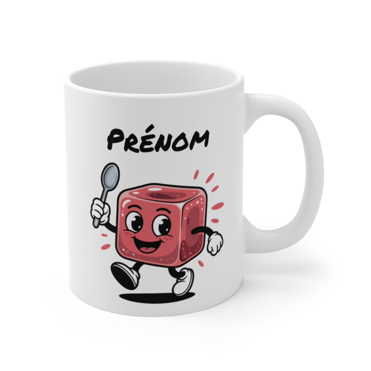 Mug Personnalisé Gelée Mignonne – Dessin Cartoon Jelly Cube – Illustration Fun avec Prénom
