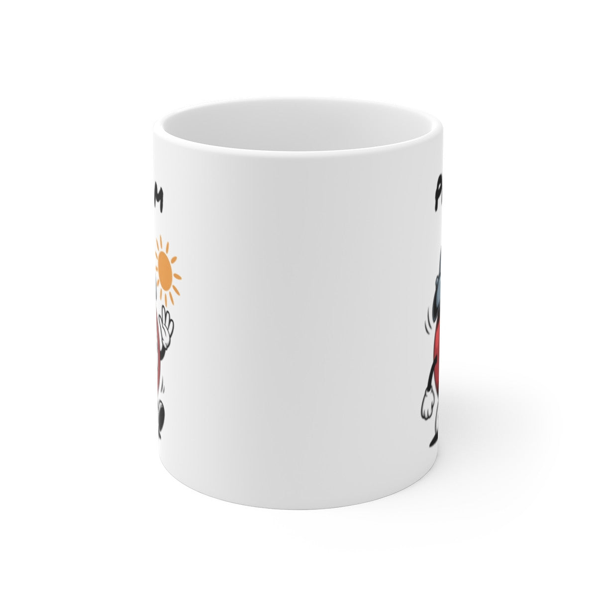 Mug Personnalisé Réveil Matin – Design Cartoon Bonne Humeur – Illustration Soleil avec Prénom