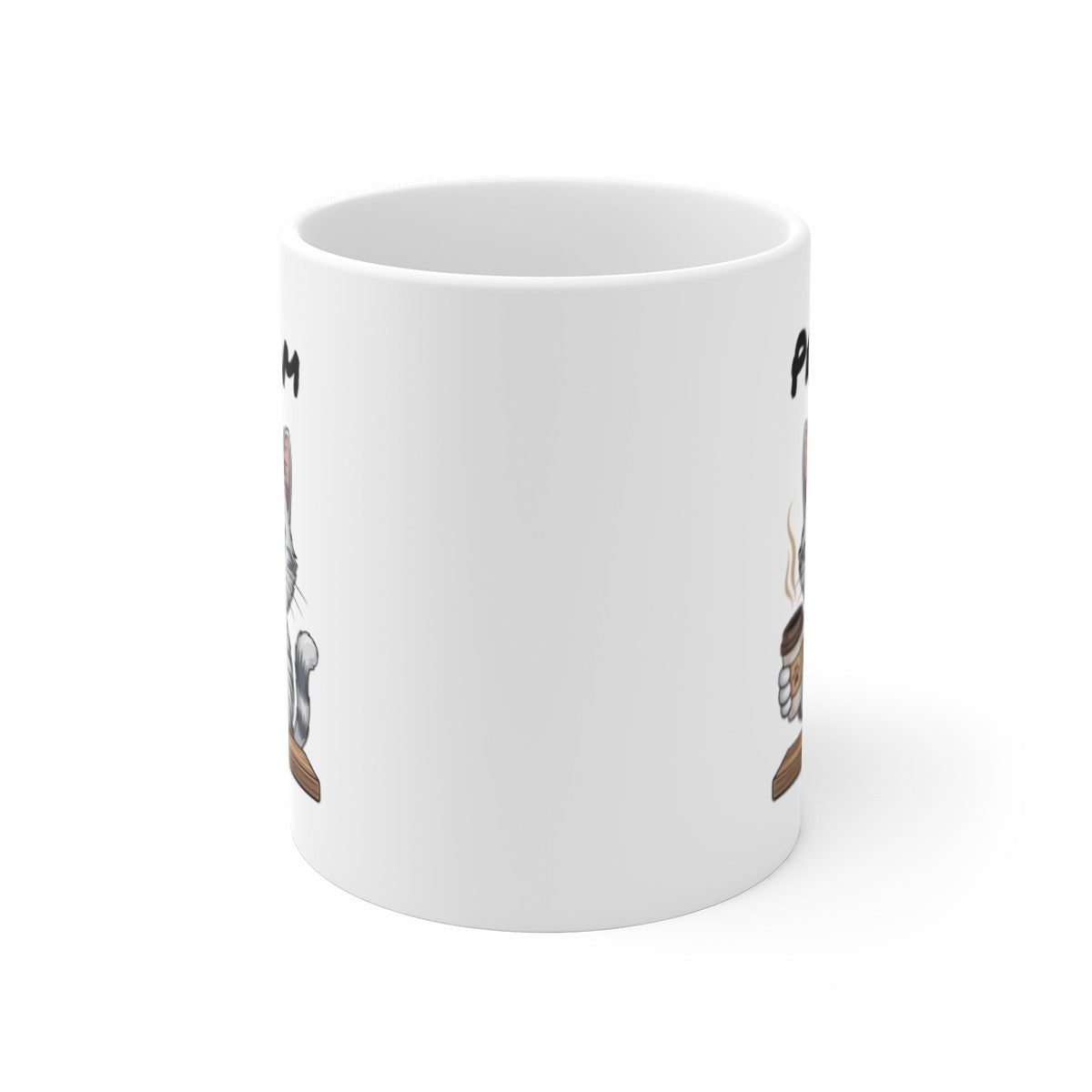 Tasse Personnalisable Chat Barista – Mug Prénom Café Matin – Cadeau Mignon Amoureux des Chats 325ml