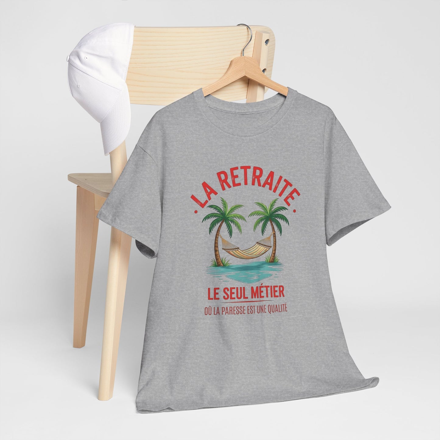 Tee Shirt Homme et Femme Retraite Humour Cadeau Retraité Départ en Retraite Vacances Repos Hamac Collègue