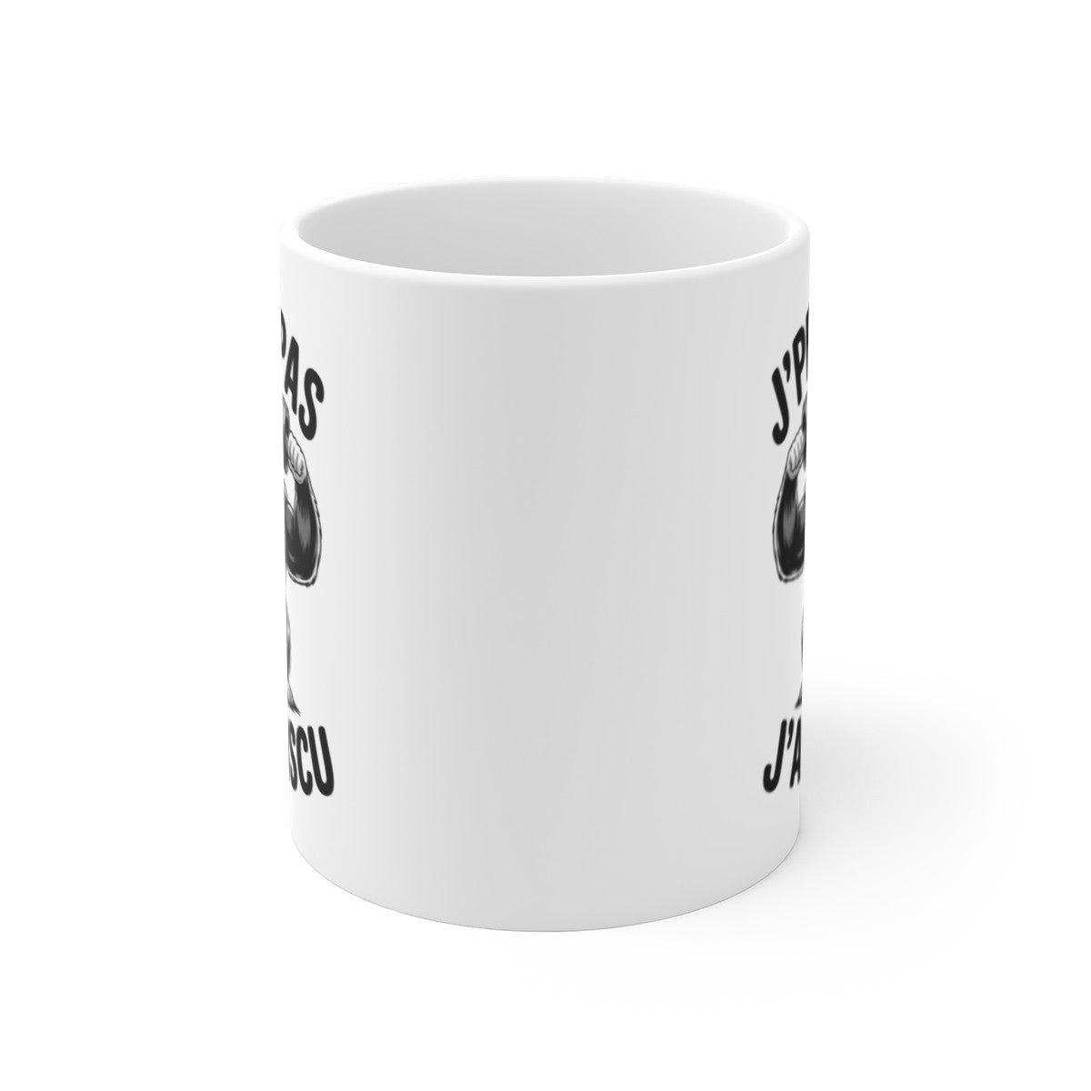 Mug J’Peux Pas J’ai Muscu – Gorille Bodybuildé avec Haltères – Cadeau Original Musculation Sport