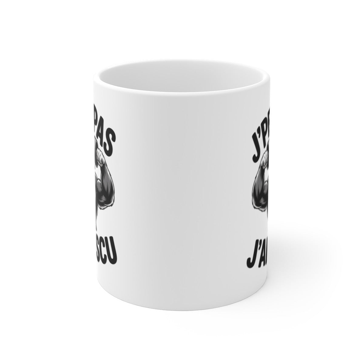 Mug J’Peux Pas J’ai Muscu, – Gorille Musclé avec Haltères – Cadeau Sport & Motivation Musculation