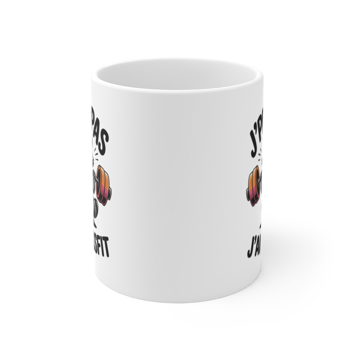 Mug J’peux Pas J’ai Crossfit – Raton Laveur Haltères – Tasse Humour Sport Céramique 325ml