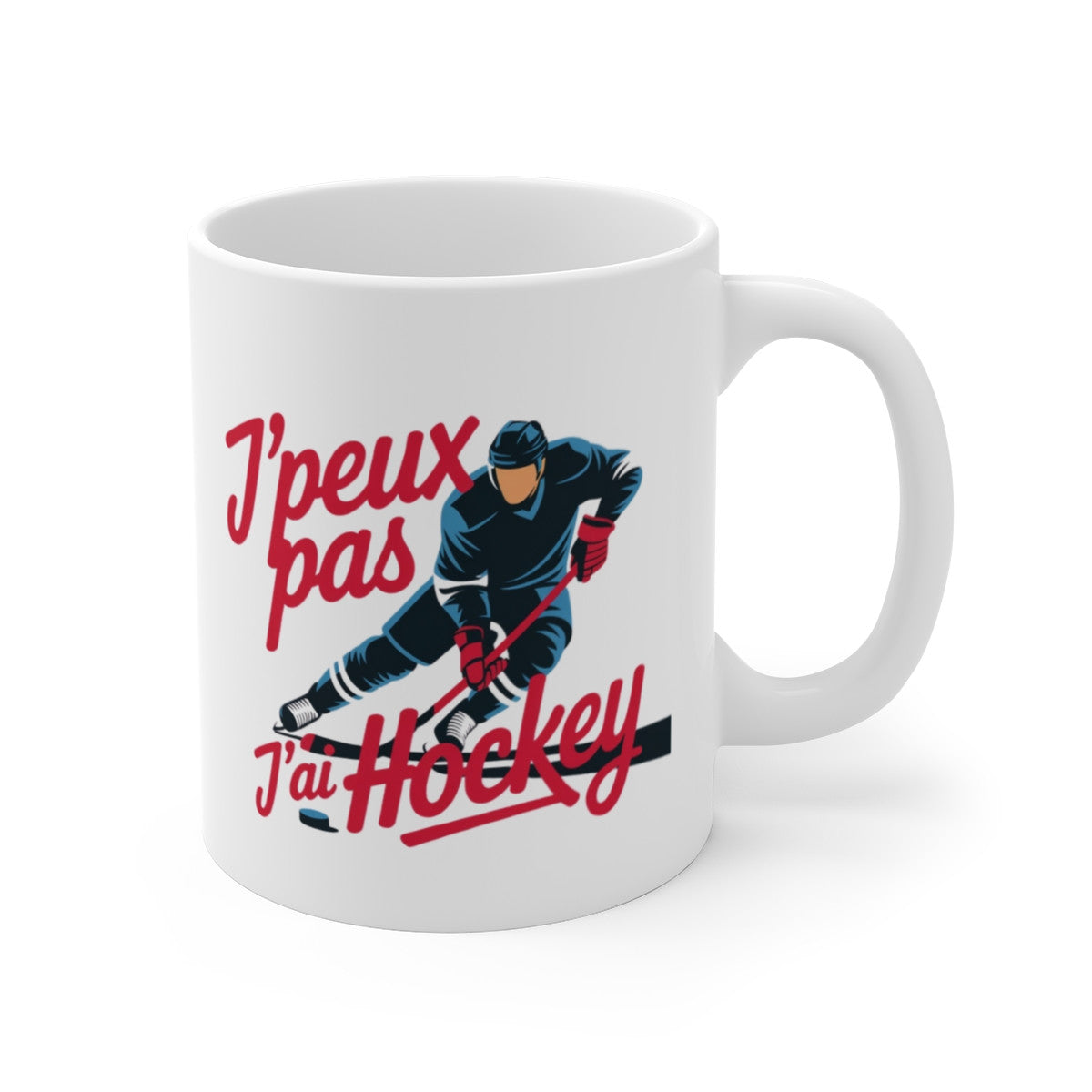 Mug J’peux Pas J’ai Hockey – Tasse Humour Joueur Patins Crosse – Cadeau Fan de Glace et Sport Céramique 325ml