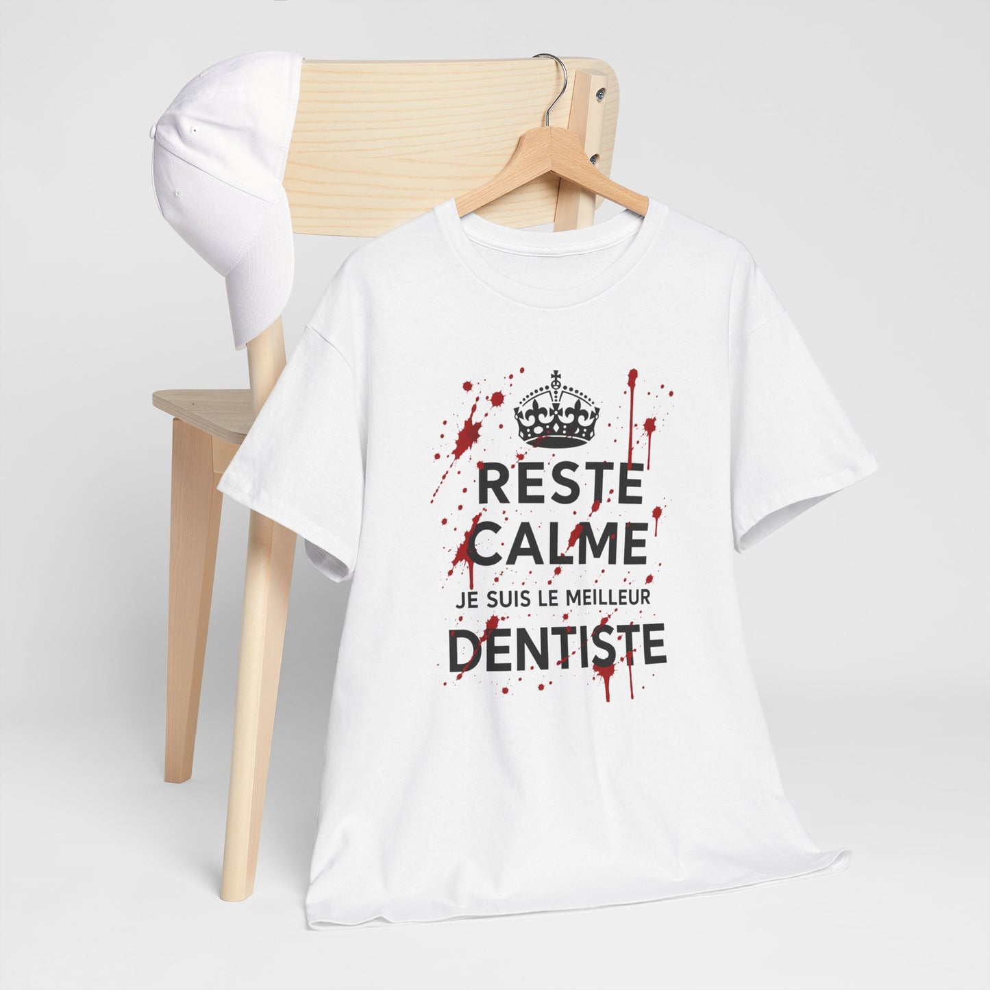 Tee-Shirt Reste Calme Je Suis Le Meilleur Dentiste – Cadeau Dentiste Humour Profession Dentaire Homme Femme Adulte Cabinet Dentaire
