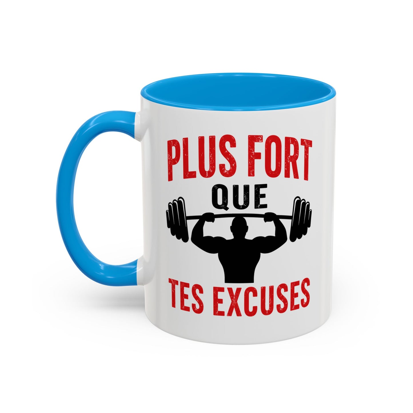 Mug Musculation Fitness – Tasse Sportive Bodybuilding – Cadeau Original Homme et Femme, Motivation Entraînement Noir Bleu Rouge