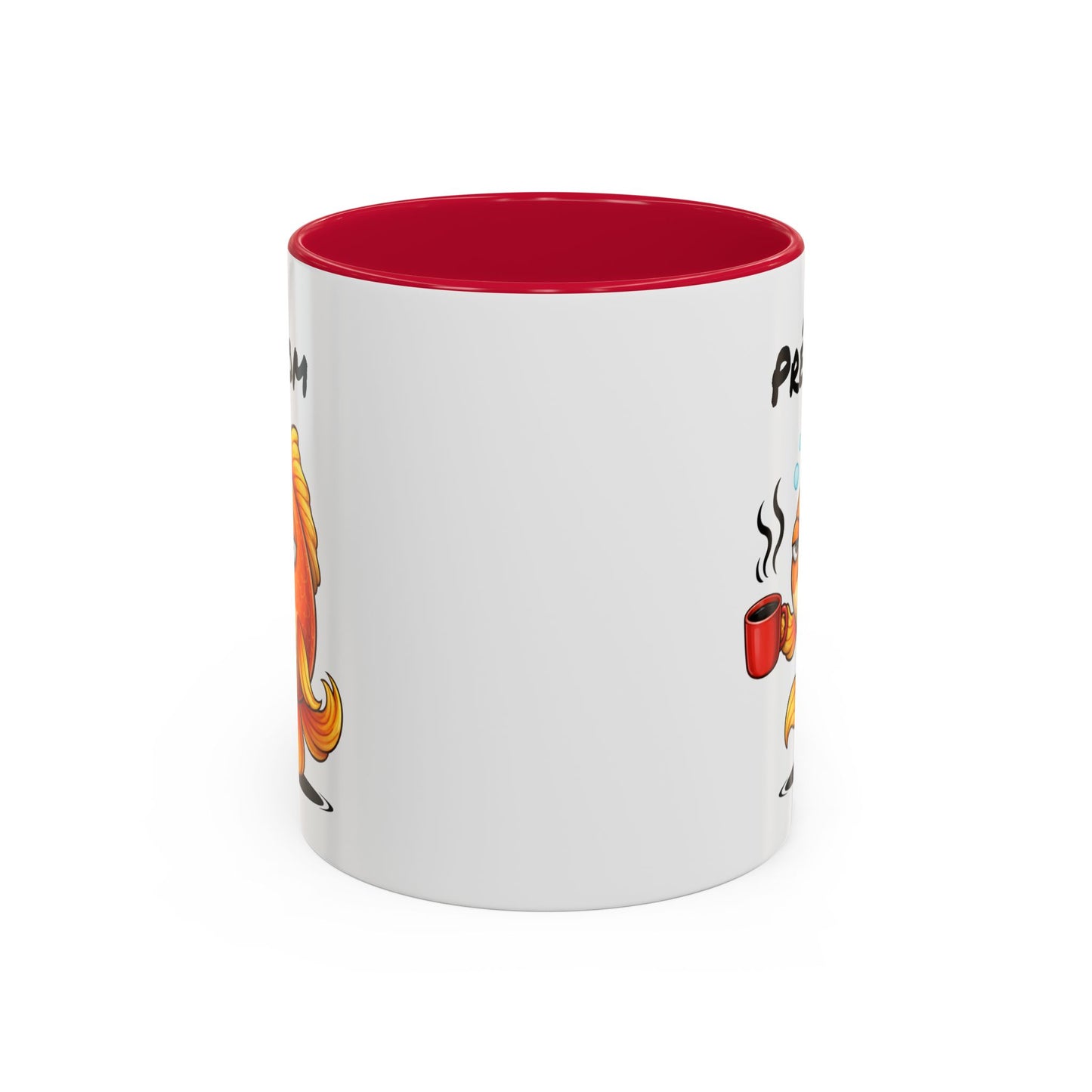 Mug Poisson Rouge Fatigué Personnalisable 325ml – Tasse Café Humour Animal Mignon Drôle Réveil