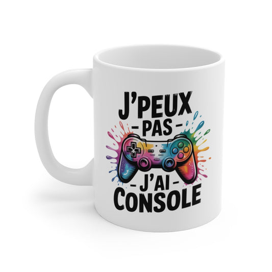 Tasse J’Peux Pas J’ai Console – Mug Gamer Multicolore – Cadeau Humour Geek Manette Céramique 325ml