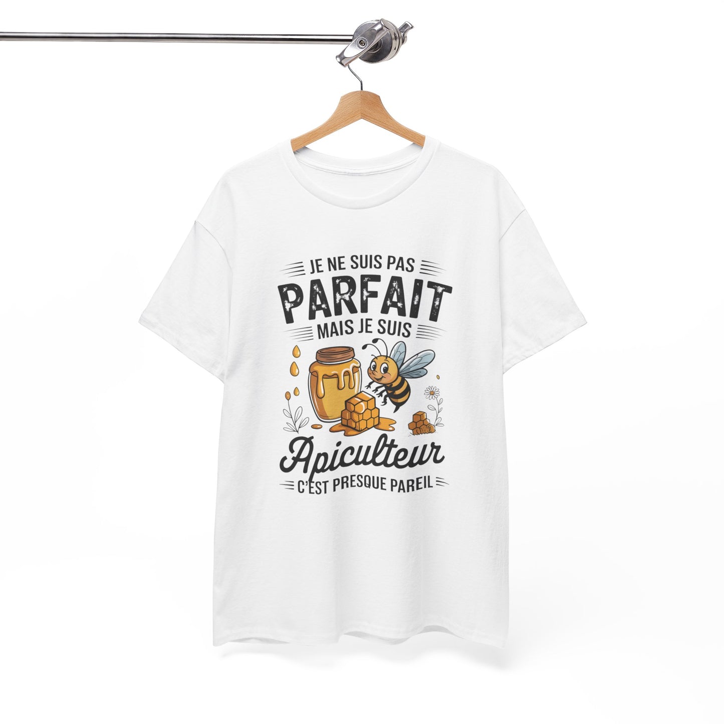 Tee Shirt Je Ne Suis Pas Parfait Mais Je Suis Apiculteur – T-Shirt Humour Abeille Miel – Cadeau Homme Femme Apiculture