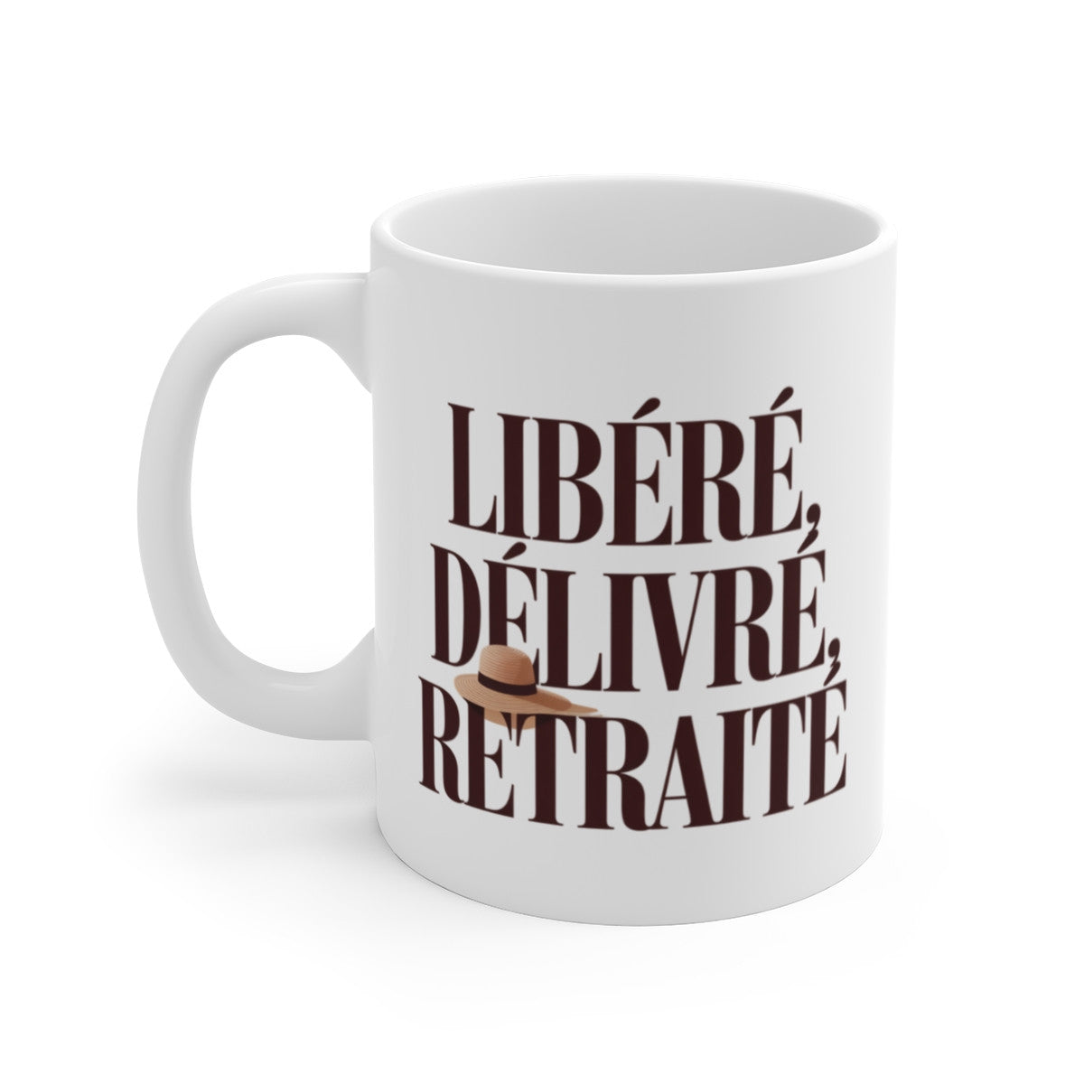 Tasse Libéré Délivré Retraité – Mug Humour Départ Retraite – Cadeau Original Céramique 325ml