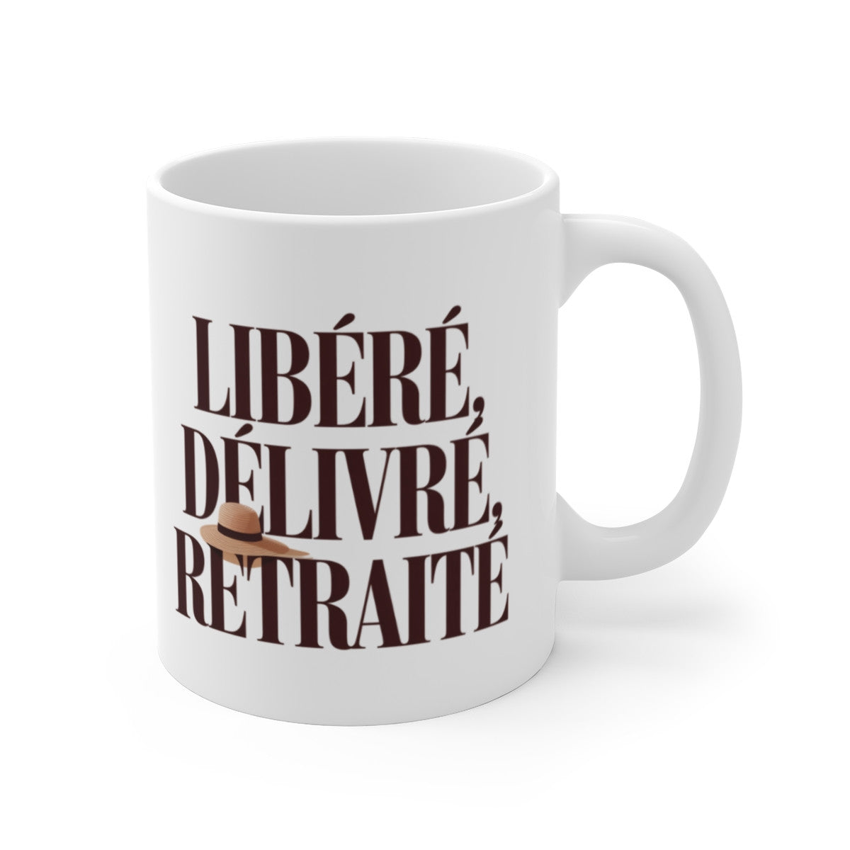 Tasse Libéré Délivré Retraité – Mug Humour Départ Retraite – Cadeau Original Céramique 325ml