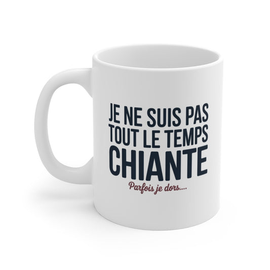 Tasse Chiante Mais Attachante – Mug Humour Femme Ironie – Cadeau Original Céramique 325ml