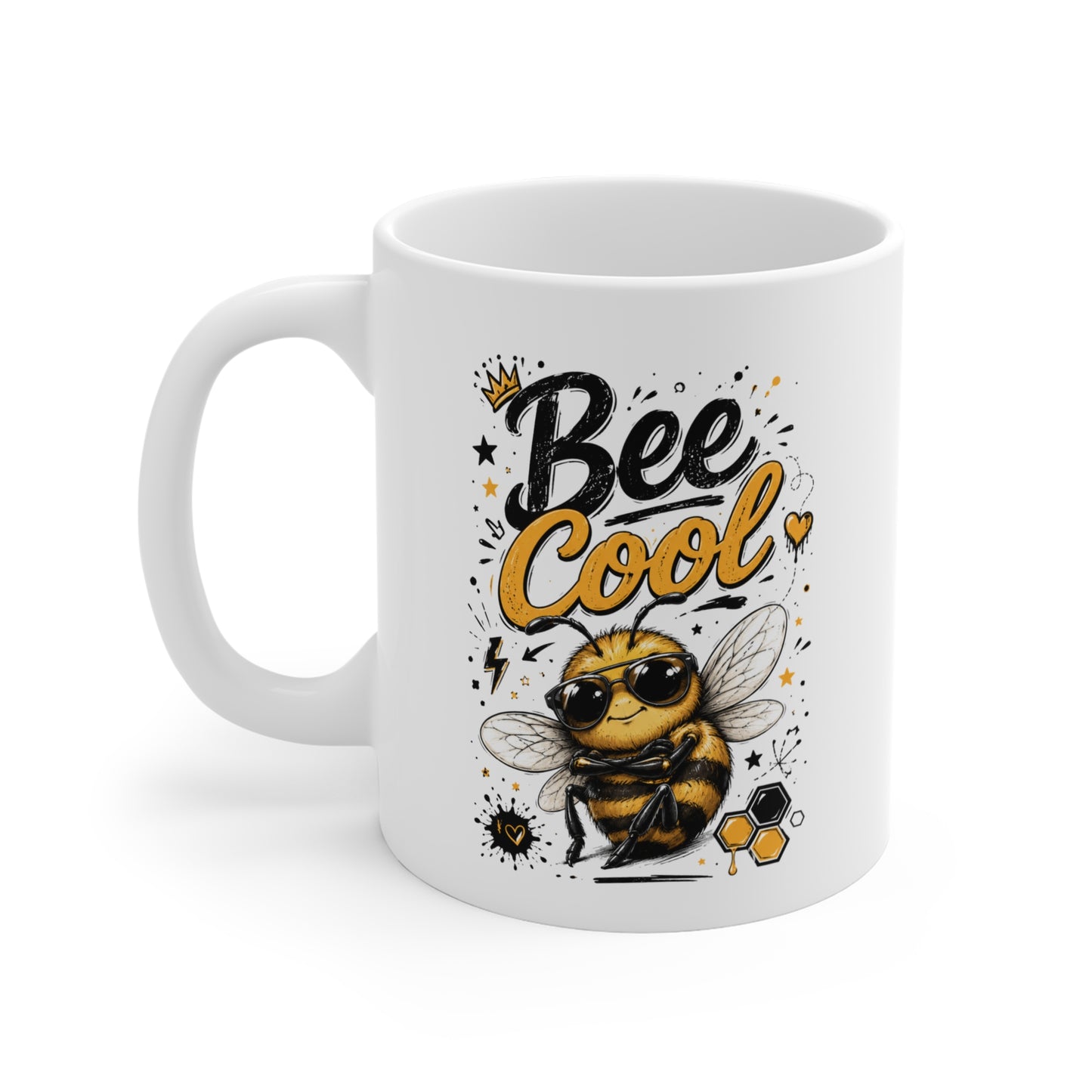 Tasse Bee Cool – Mug Abeille Humour Amusant – Cadeau Homme Femme 325ml