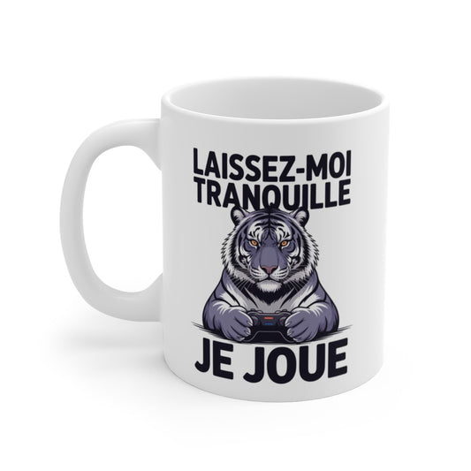 Tasse Tigre Gamer Stylé – Mug Je Joue Laissez-Moi Tranquille – Cadeau Geek Original Homme Femme