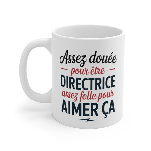 Tasse Directrice Humour – Cadeau Femme Manager Douée et Folle – Mug Travail Original