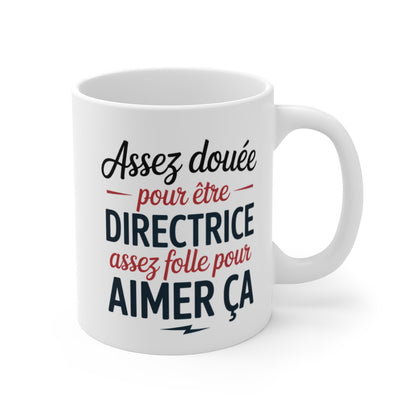 Tasse Directrice Humour – Cadeau Femme Manager Douée et Folle – Mug Travail Original