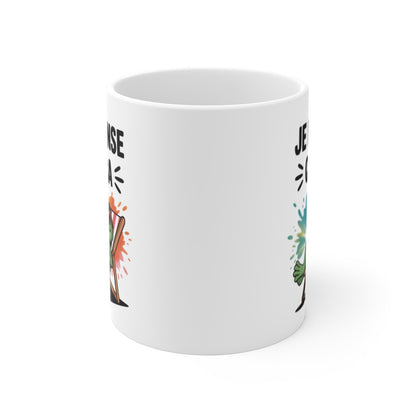 Mug Humour Été – “Je ne pense qu’à ça” – Grenouille Chill & Splash Coloré