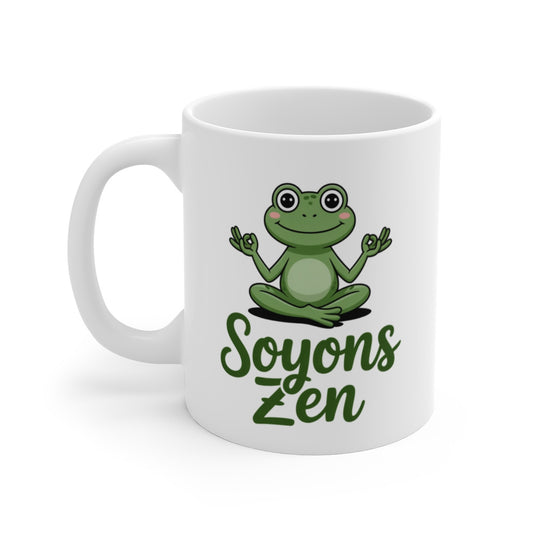 Mug Zen Grenouille Méditation – “Soyons Zen” – Bien-être & Sérénité