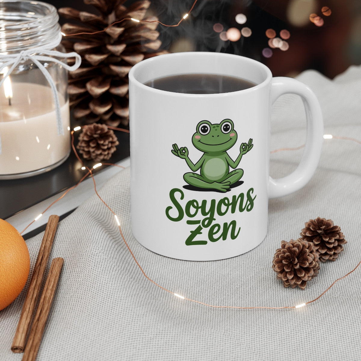 Mug Zen Grenouille Méditation – “Soyons Zen” – Bien-être & Sérénité